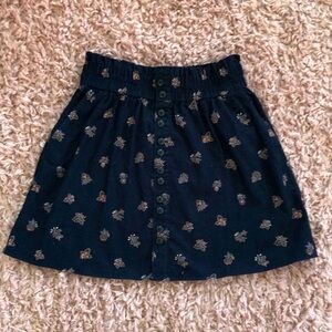 Madewell corduroy Paperbag Button-Front Mini Skirt Size S
